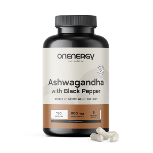 Ashwagandha con pimienta negra, 180 cápsulas