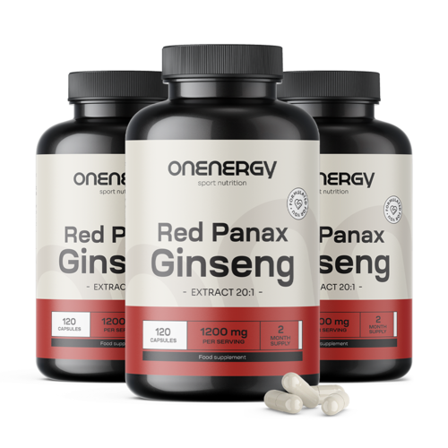 3x Red Panax Ginseng - Extracto de ginseng rojo 1200 mg, en total 360 cápsulas