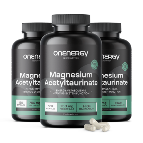 3x Magnesio acetil taurato 750 mg, en total 360 cápsulas