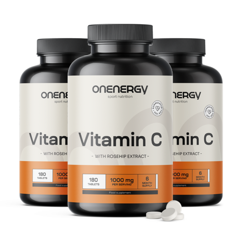 3x Vitamina C 1000 mg con rosa canina, en total 540 comprimidos