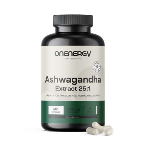 Ashwagandha 500 mg – extracto 25:1, 240 cápsulas