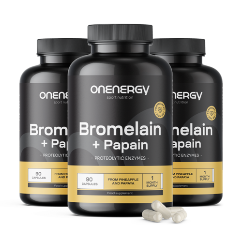 3x Bromelina + papaína, en total 270 cápsulas