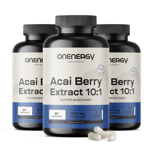 3x Bayas de acai – extracto 10:1, en total 270 cápsulas
