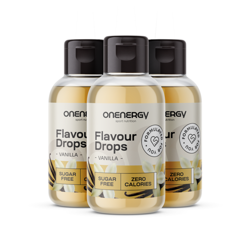 3x Flavour Drops gotas con endulzante – vainilla, en total 150 ml