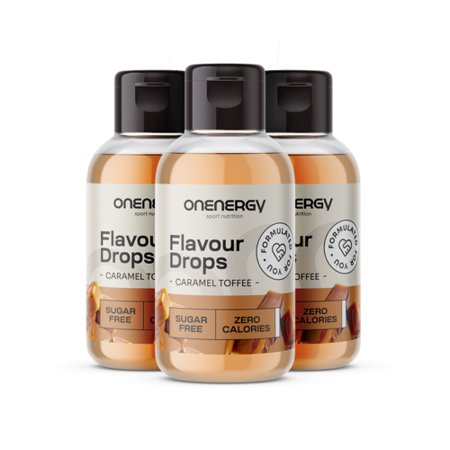 3x Flavour Drops gotas con endulzante – caramelo toffee, en total 150 ml